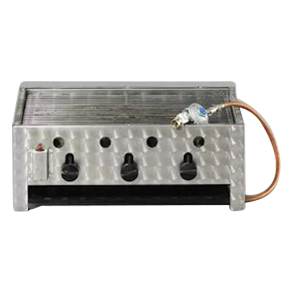 Tischgrill Gas 2/1 GN mit Rost/Fettwanne mit Gasflasche