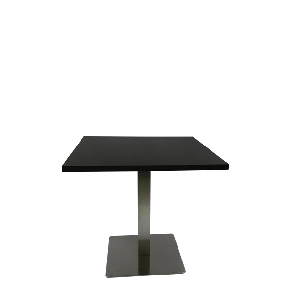 Sitztisch Edelstahl schwarz flach 80x80x74cm