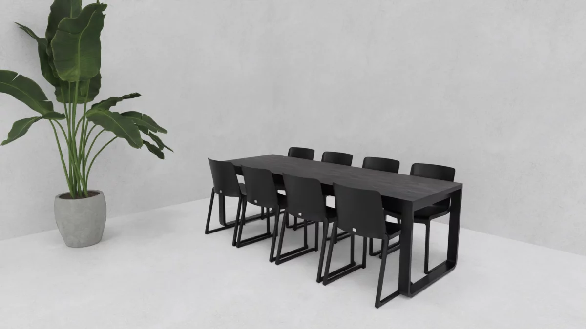 Dinnertisch Flow schwarz 230x80x74cm outdoor