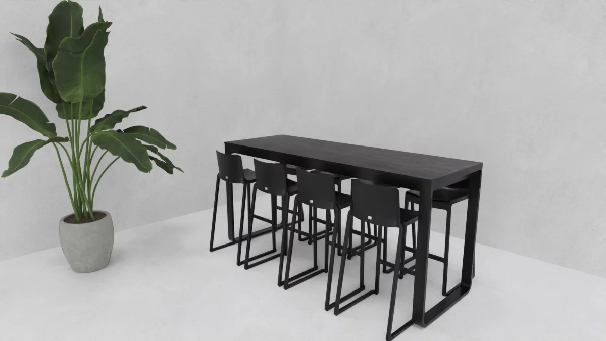 Hochtisch Flow schwarz 230x80x110cm outdoor