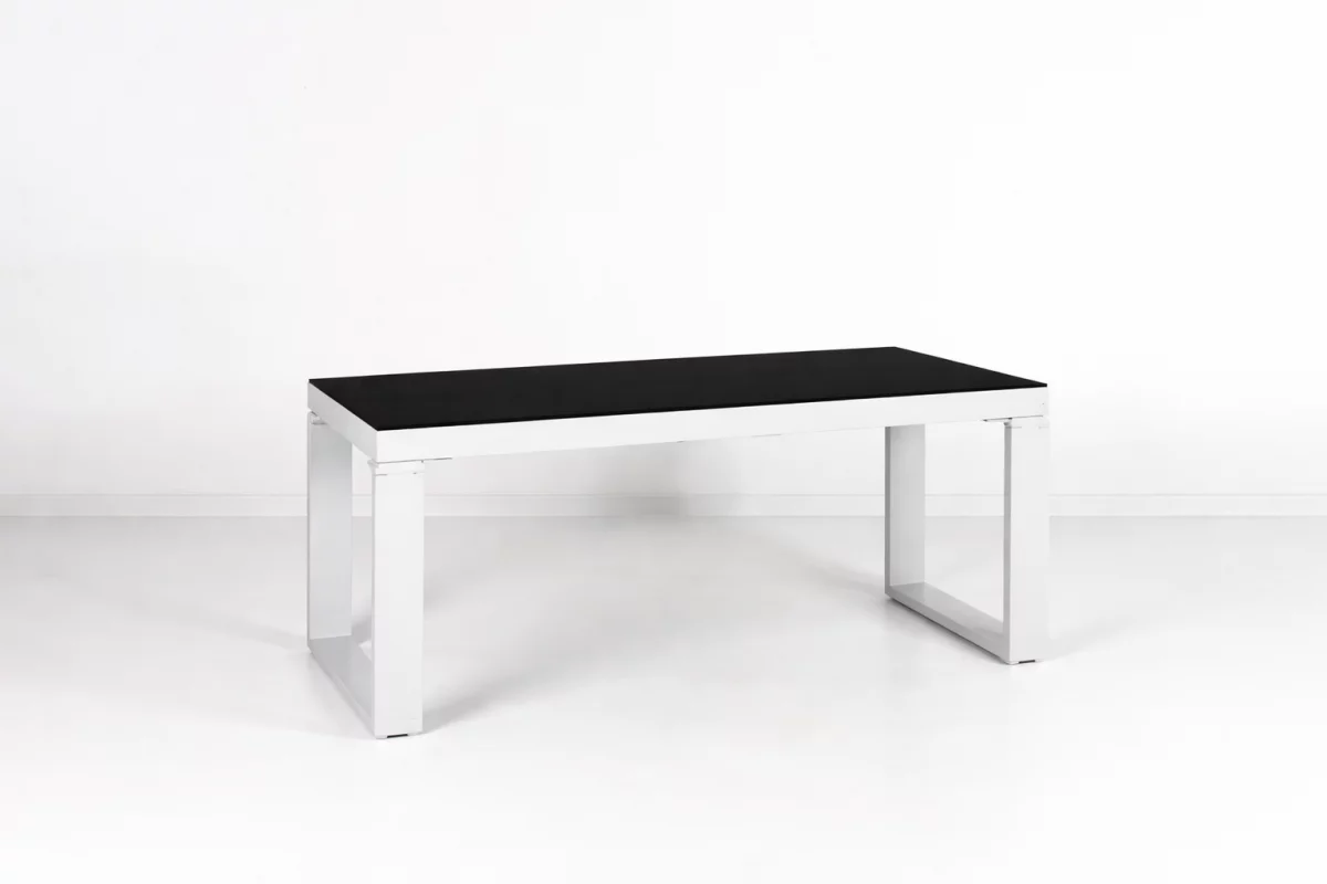Odo Tisch weiß/schwarz 180cm