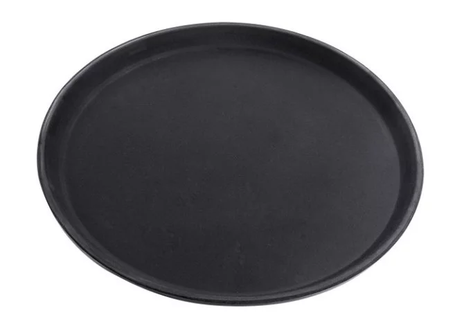 Tablett rund Kunstst.rund schwarz rutschf. 38cm