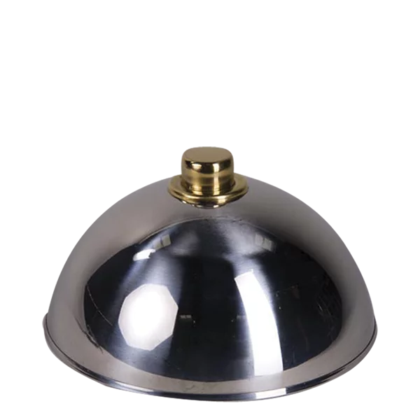 Cloche Edelstahl goldener Griff 25cm