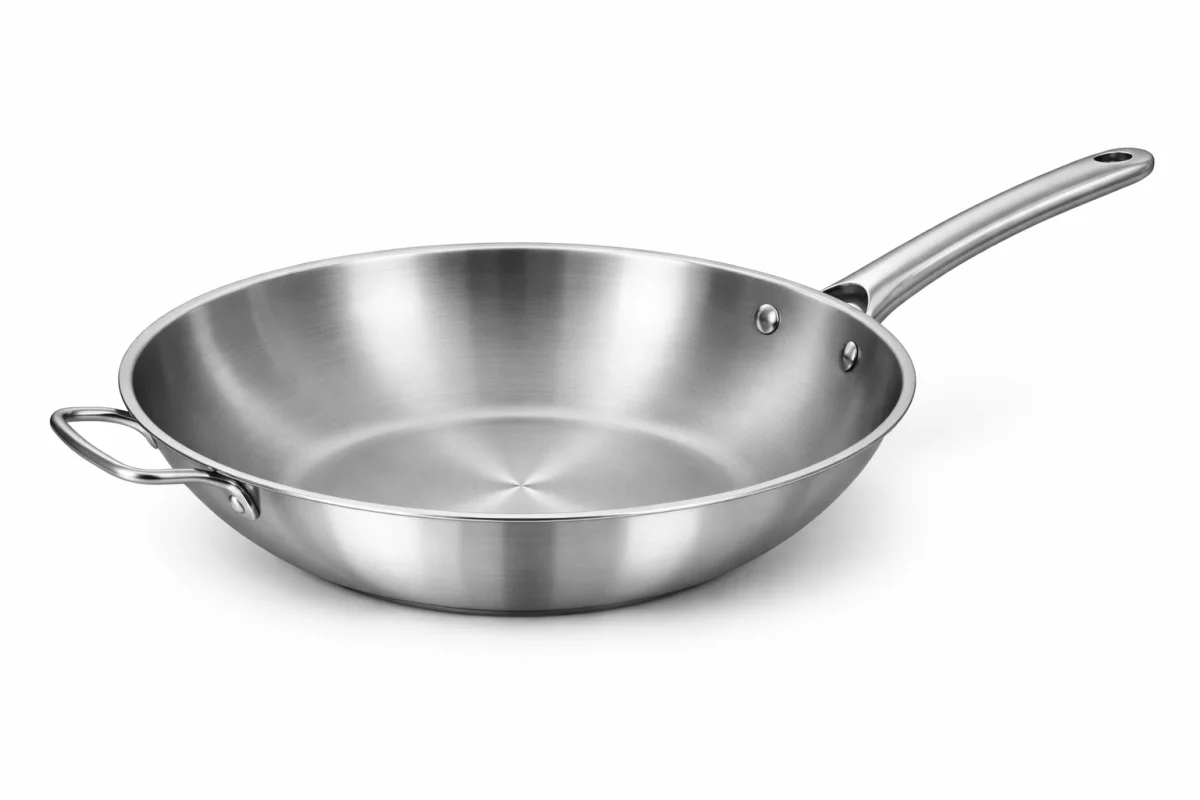 Wokpfanne Induktion flach silber 39cm