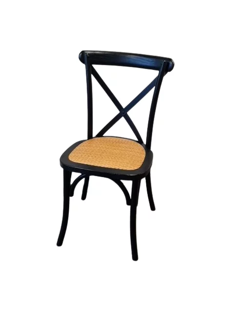 Holzstuhl Crossback  schwarz